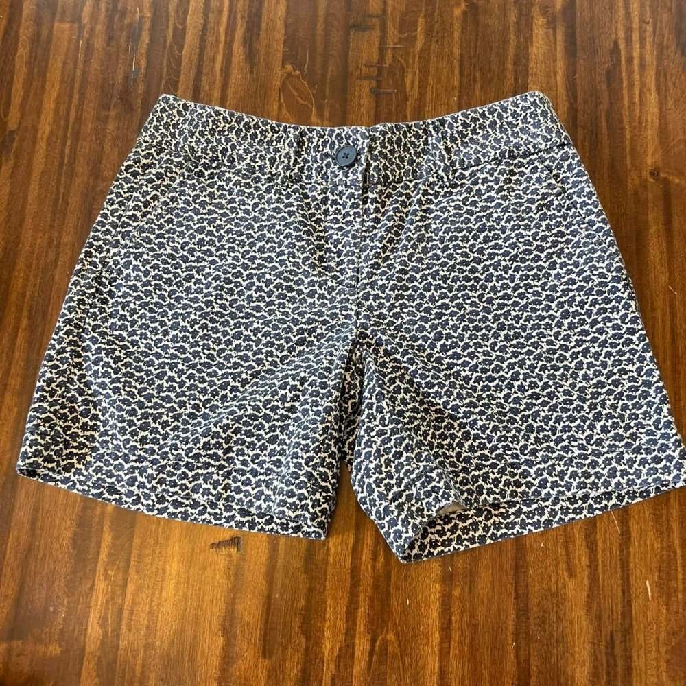 Blue and White Floral Loft Shorts